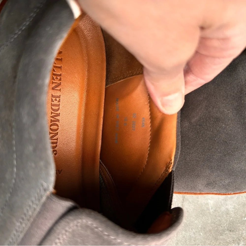 Allen Edmonds Randolph Slip-On Loafers – Gray Suede & Leather Trim – Men’s 9 3E